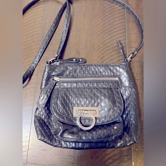 Jessica Simpson Black patent Leather Crossbody Bag​ - Picture 1 of 7